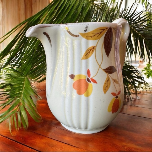 Vintage Hall’s Superior Creamer & Custard Cups Set – Autumn Floral Pattern 3 Pc - Picture 8 of 14